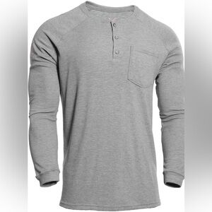 Dri Fire Men's Long Sleeve Base Layer Two Henley MD-T Blue Gray Fire Resistant